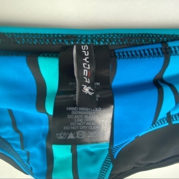 Spyder Wave Print Hipster Bikini Bottoms Women's XL Blue Black NEW - Picture 12 of 15